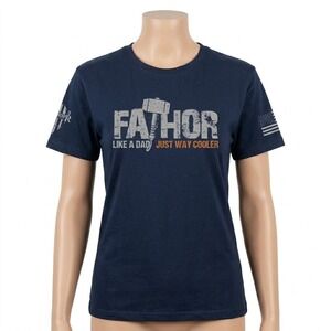 Warrior XII Fathor Like A Dad Just Way Cooler Navy Blue Graphic T-Shirt Mens XXL